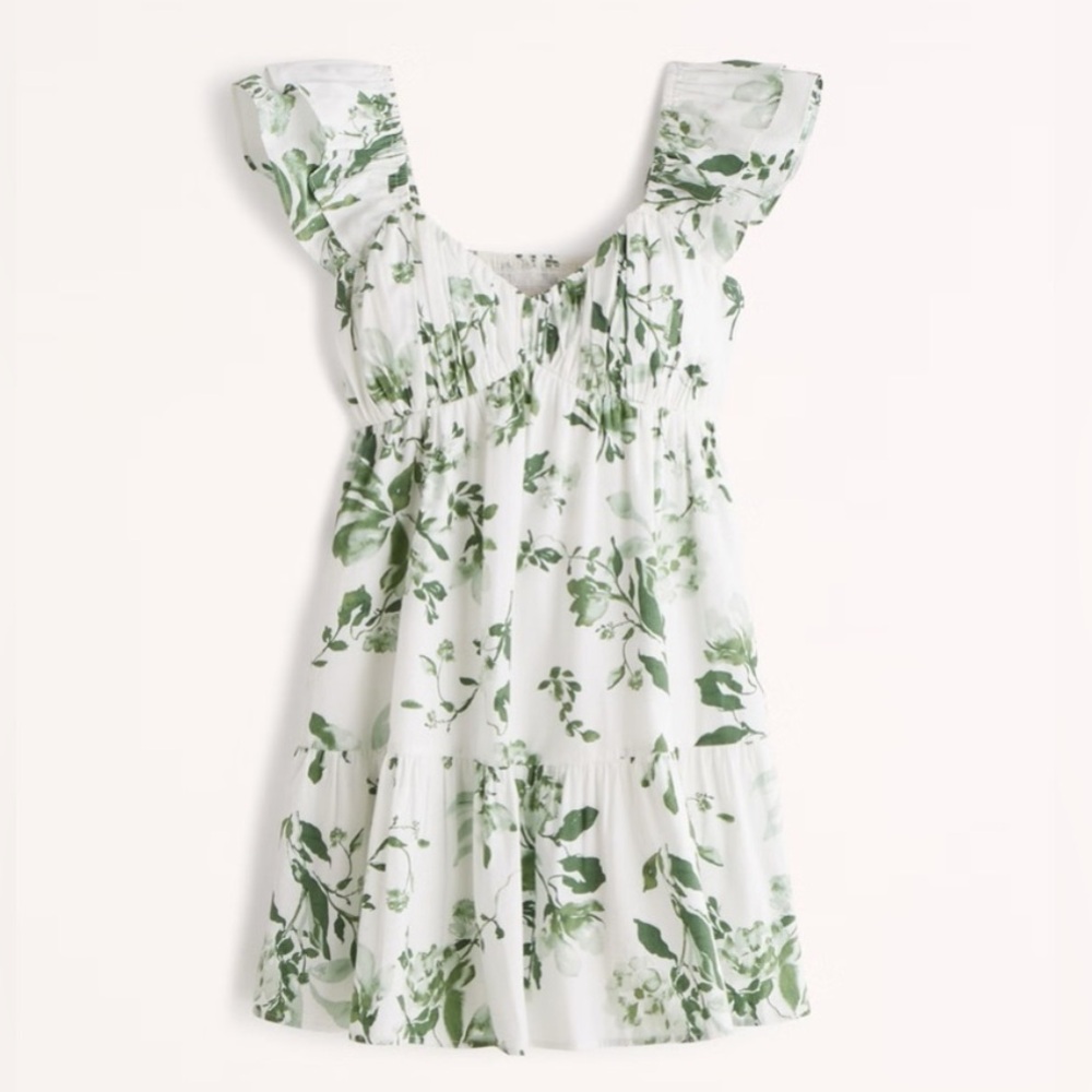 Abercrombie ruched flutter sleeve mini dress ✨
